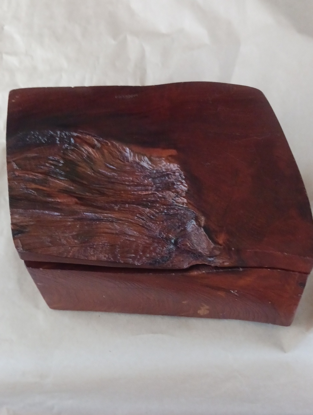 Redwood Live-Edge Box Handmade Vintage Trinket, Presentation Box